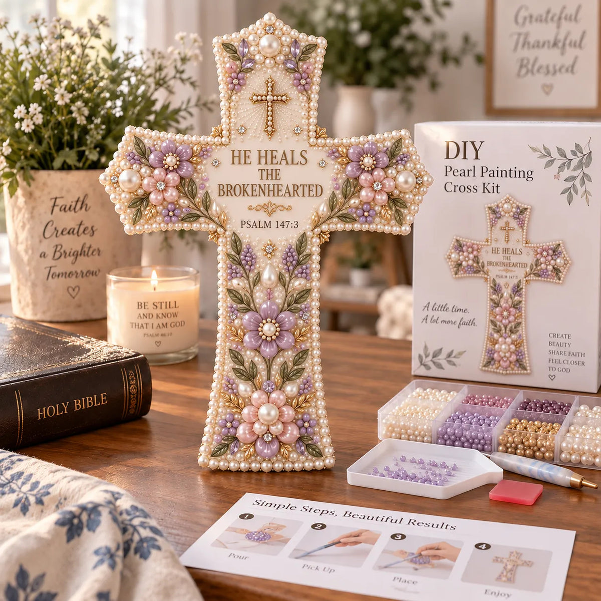🎄 ✨ Last Day 49% OFF ✝️ Scripture Cross DIY Kit Collection