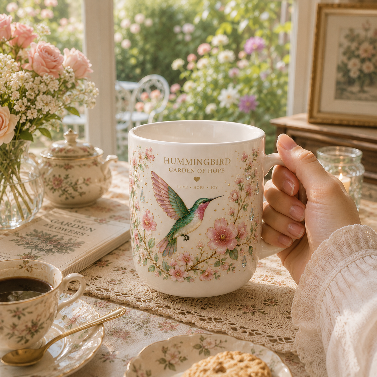 🌸 Limited Edition 2026 Garden Morning Bliss Hummingbird Mug ☕