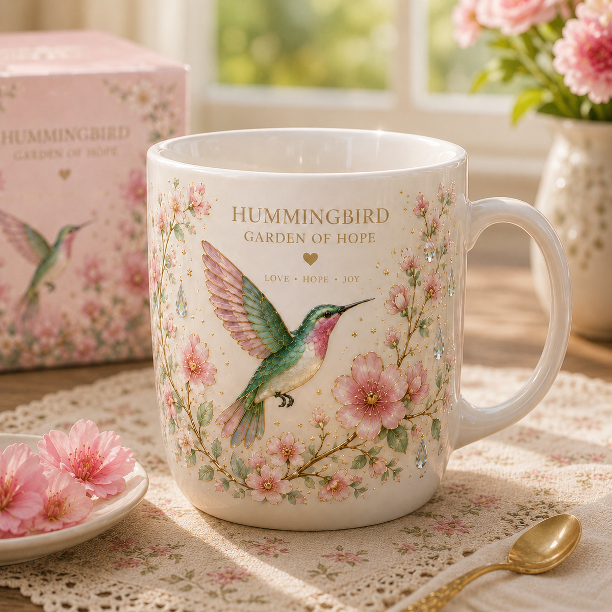 🌸 Limited Edition 2026 Garden Morning Bliss Hummingbird Mug ☕