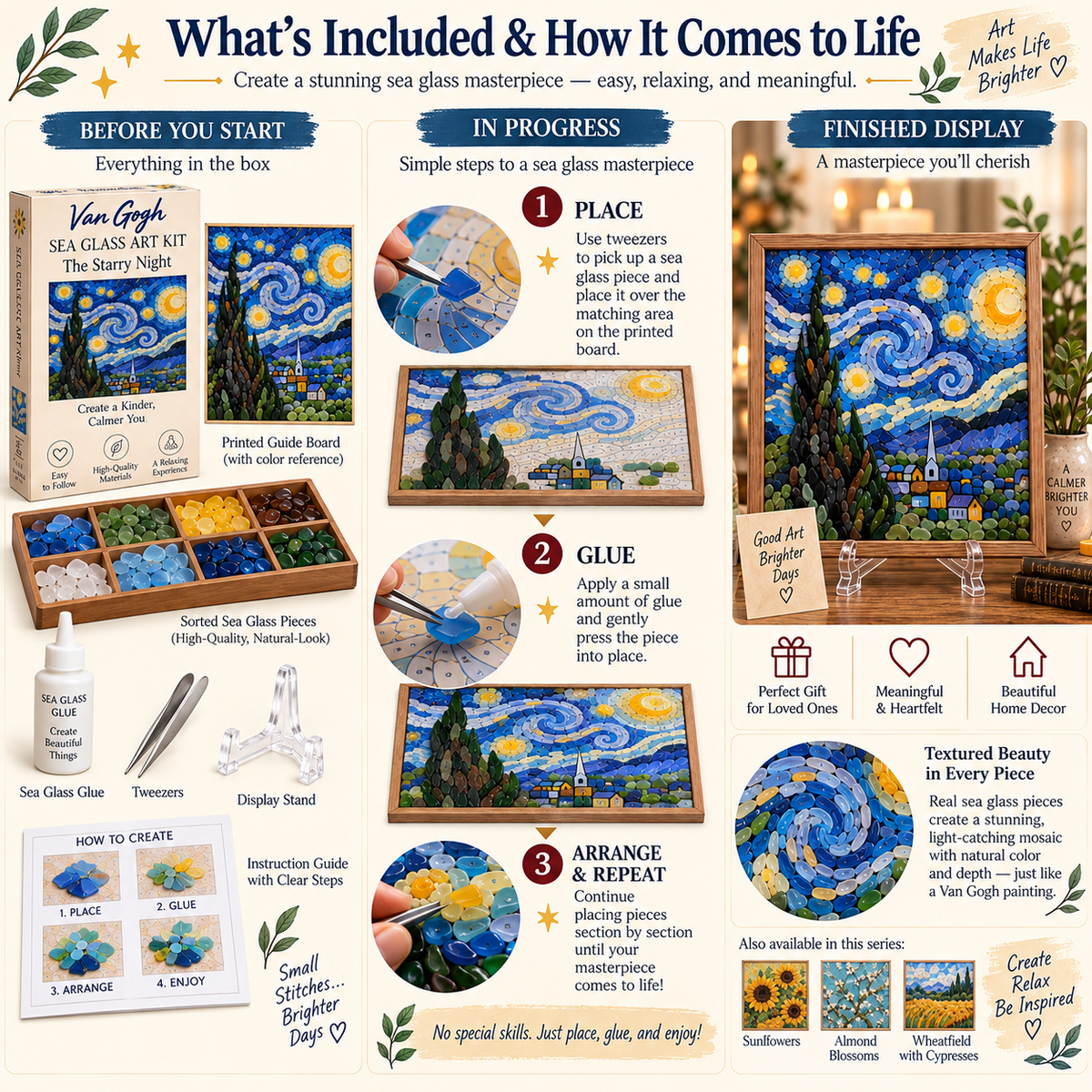 🎨 Van Gogh Sea Glass Art Kit Series