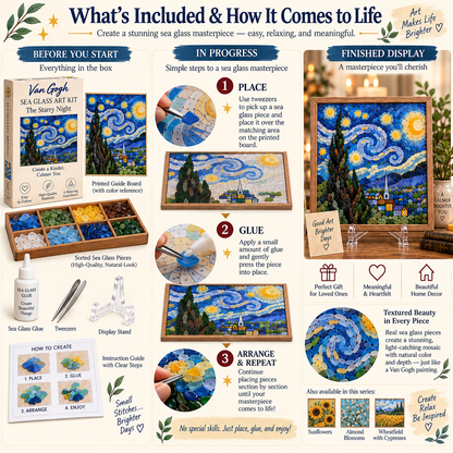 🎨 Van Gogh Sea Glass Art Kit Series