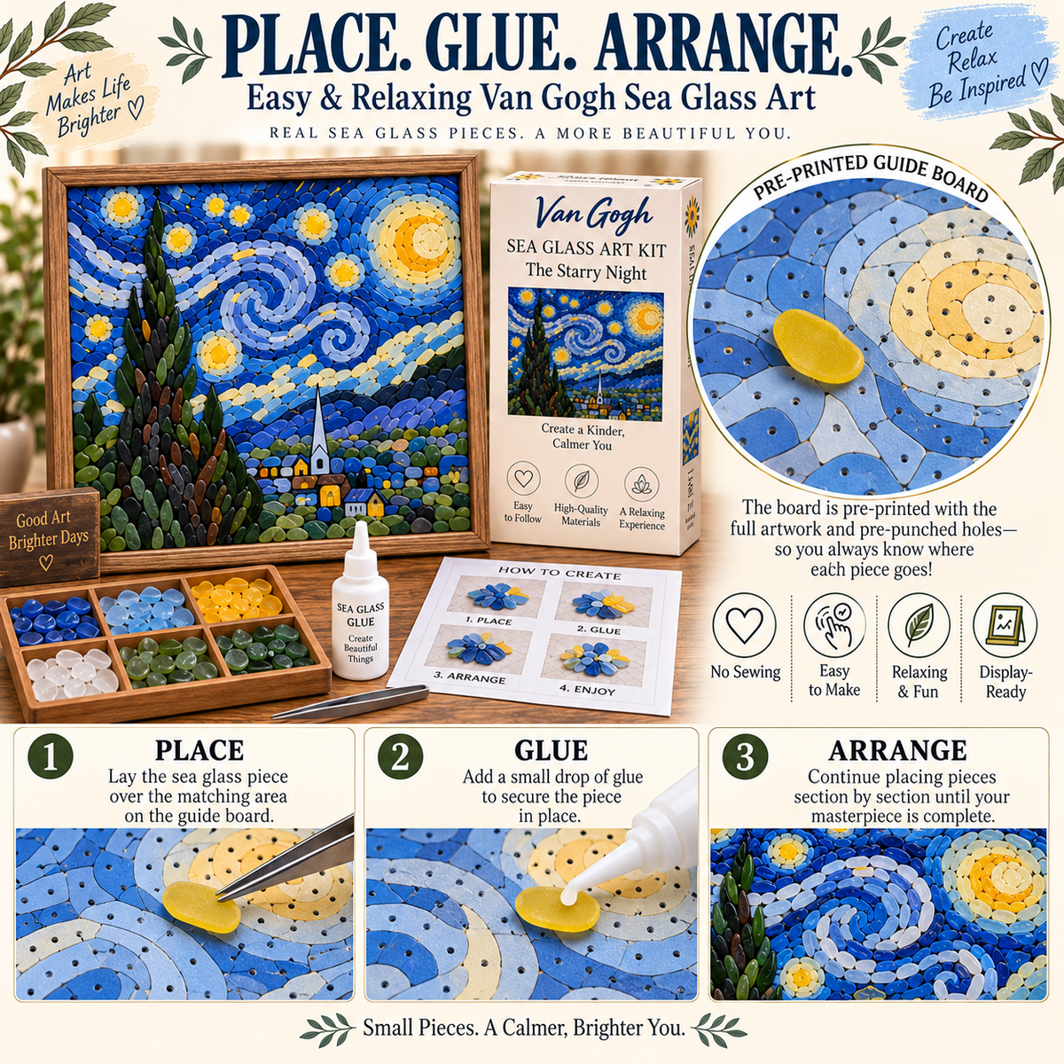 🎨 Van Gogh Sea Glass Art Kit Series
