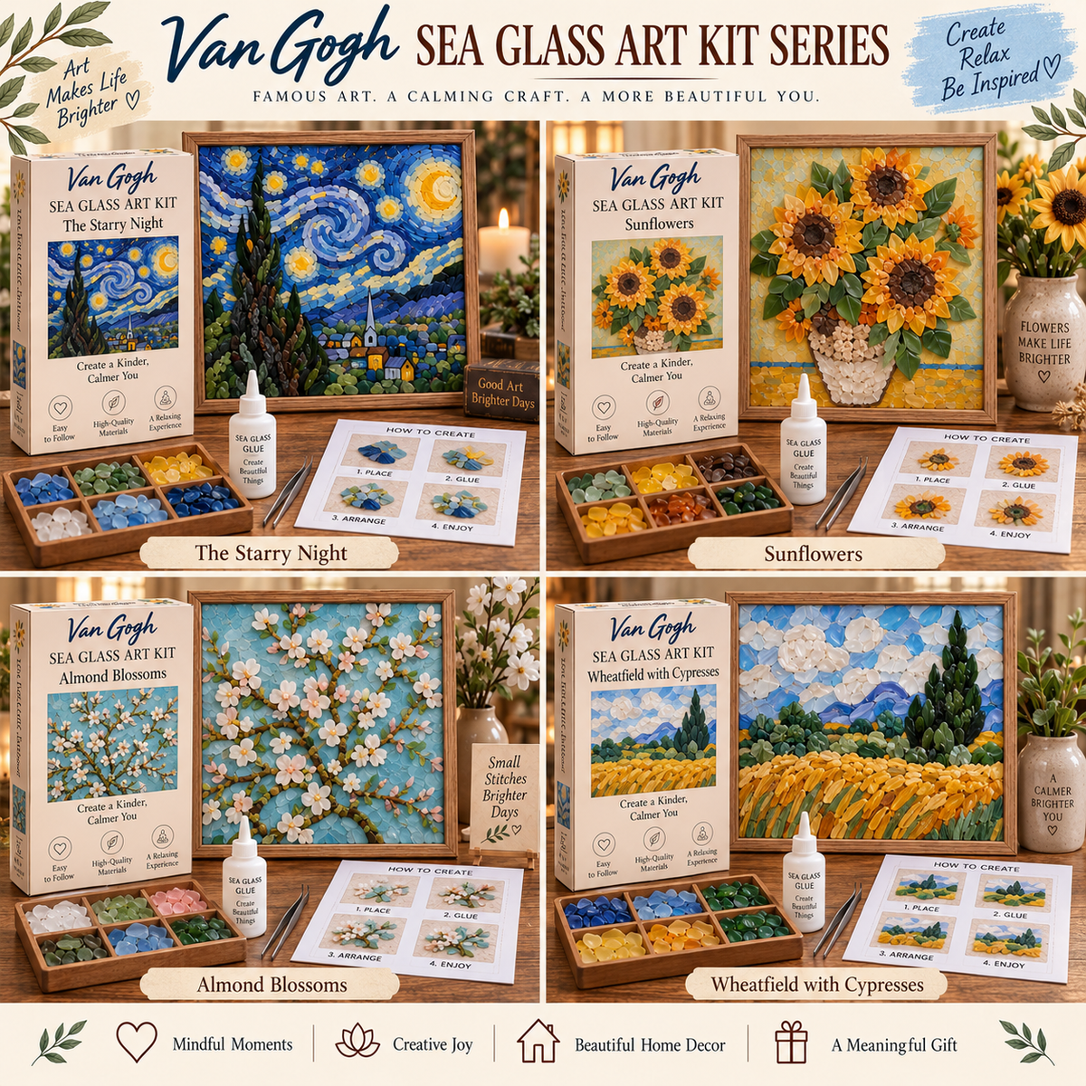 🎨 Van Gogh Sea Glass Art Kit Series