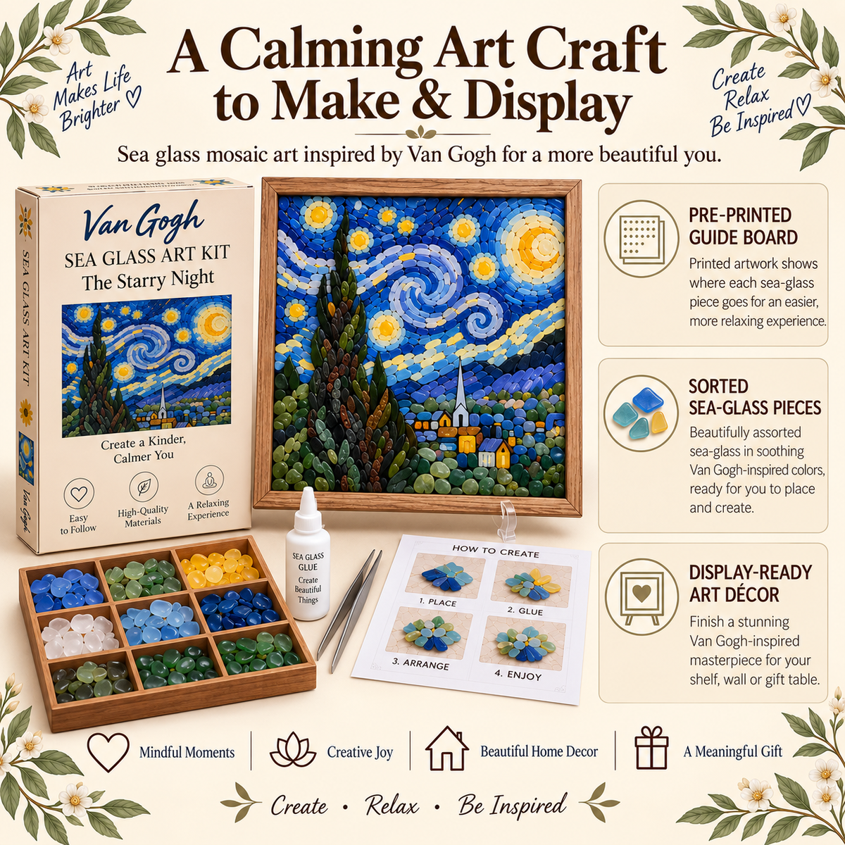 🎨 Van Gogh Sea Glass Art Kit Series