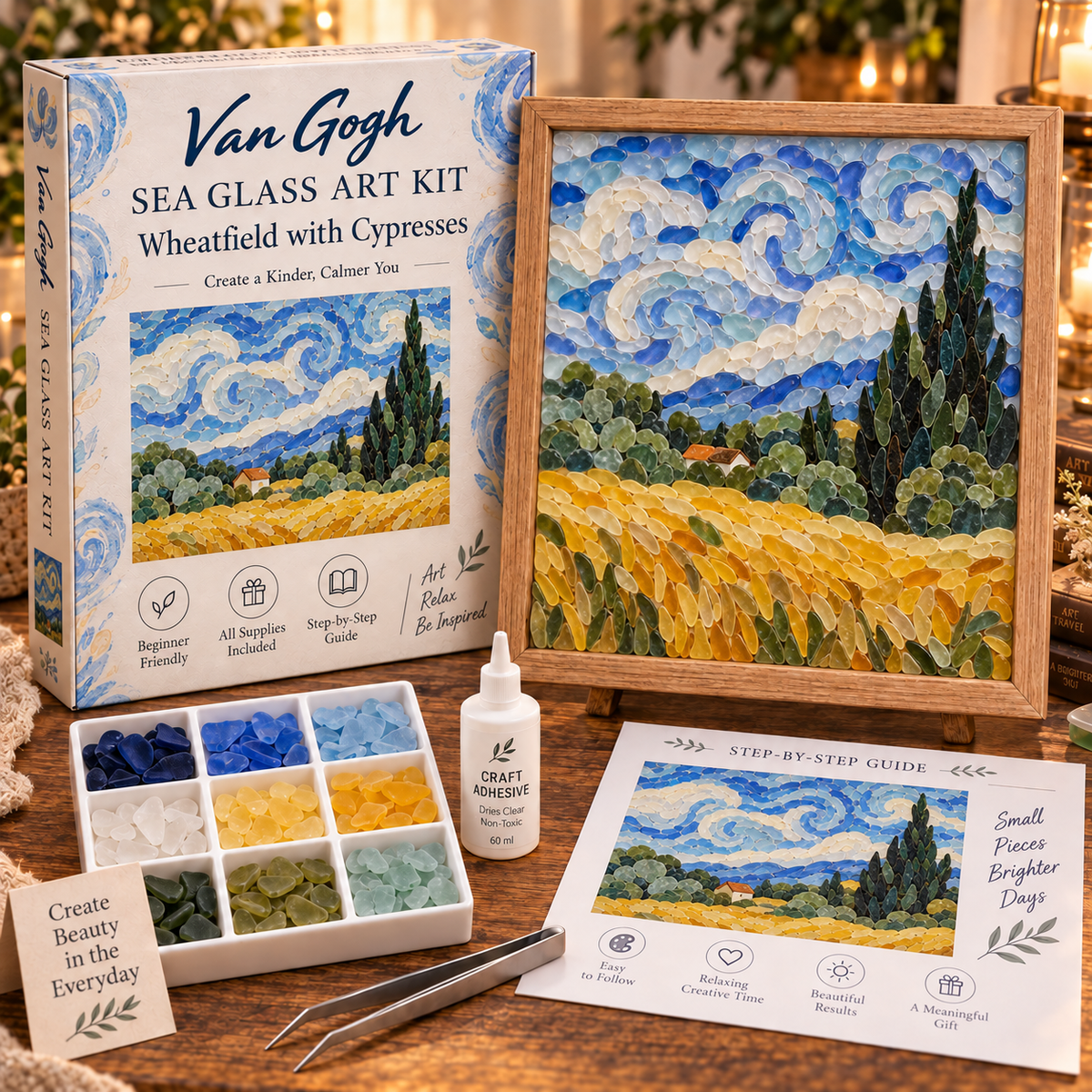 🎨 Van Gogh Sea Glass Art Kit Series