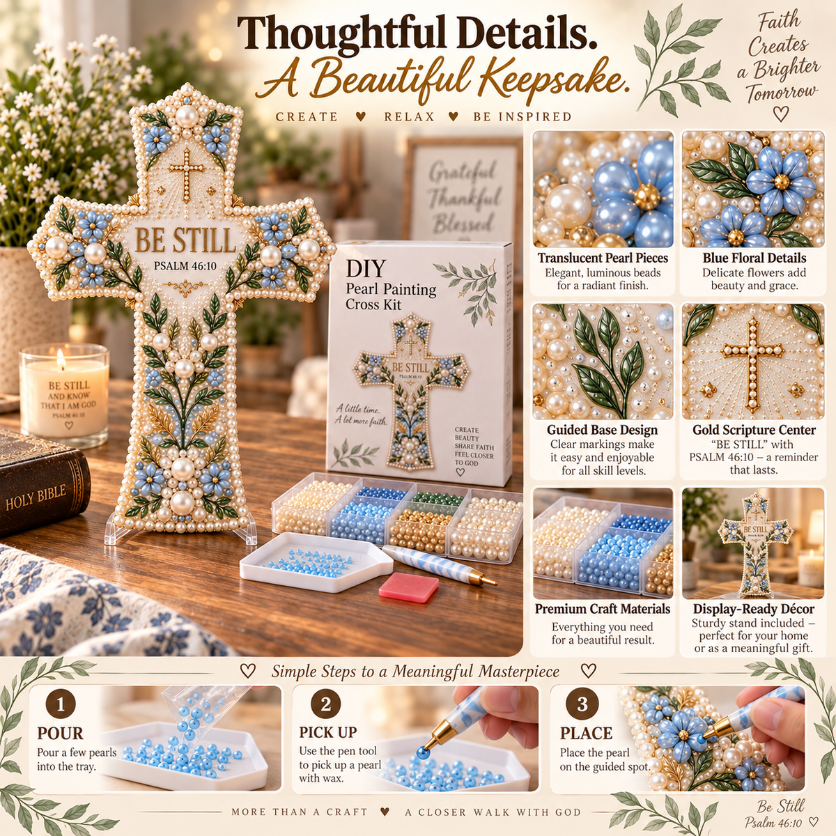🎄 ✨ Last Day 49% OFF ✝️ Scripture Cross DIY Kit Collection